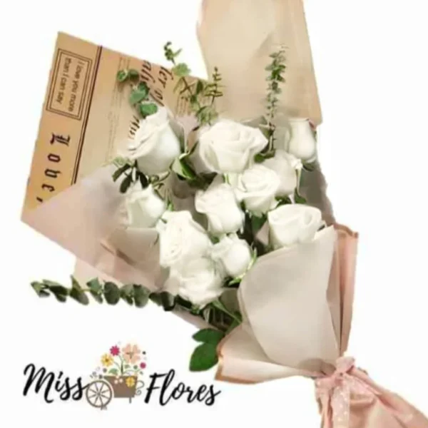 #23 Ramo de 12 Rosas - Blancas