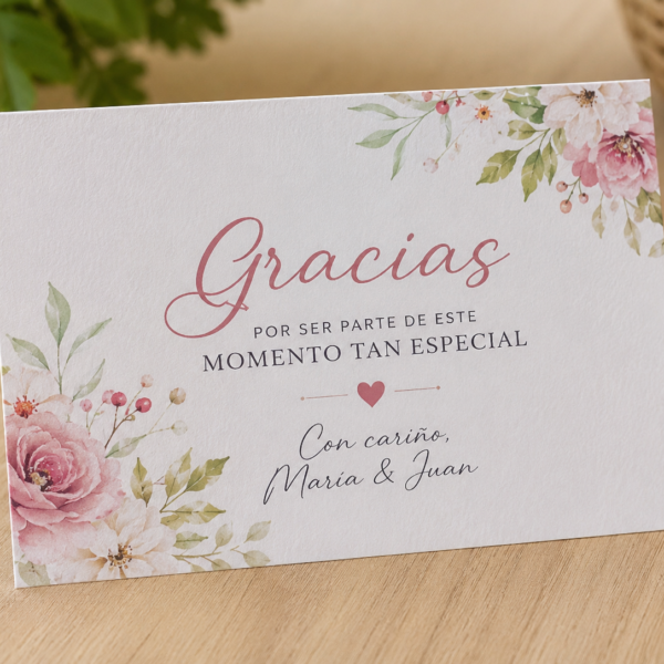 Tarjeta impresa en tamaño postal